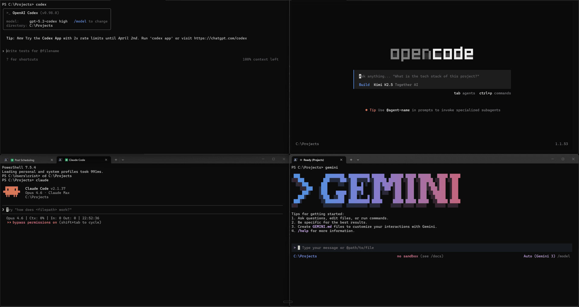 GPT 5.3 vs Opus 4.6 vs Gemini 3 Pro vs Kimi K2.5 - building a GTM system